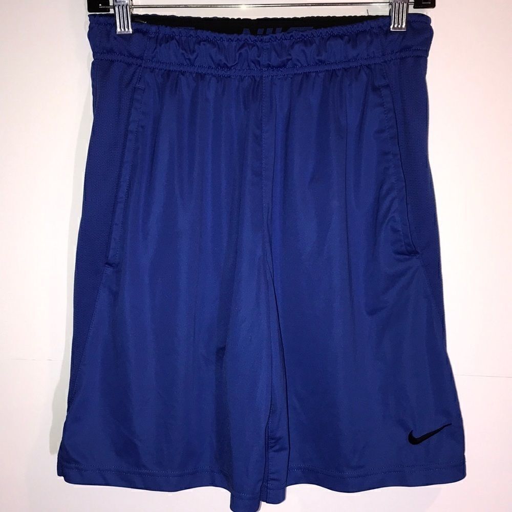 Nike‎ Dri-FIT Mens Athletic Shorts Royal Blue Small Mesh Panels Side Pockets